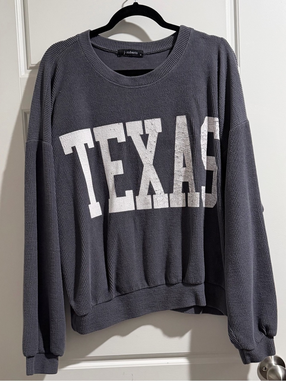 Women's Texas Graphic Thermal Pullover - Charcoal/White